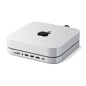 Satechi Stand & Hub for Mac Mini/Studio - NVMe SSD Enclosure, USB-C 10Gbps, 3 USB-A, SD Card Reader