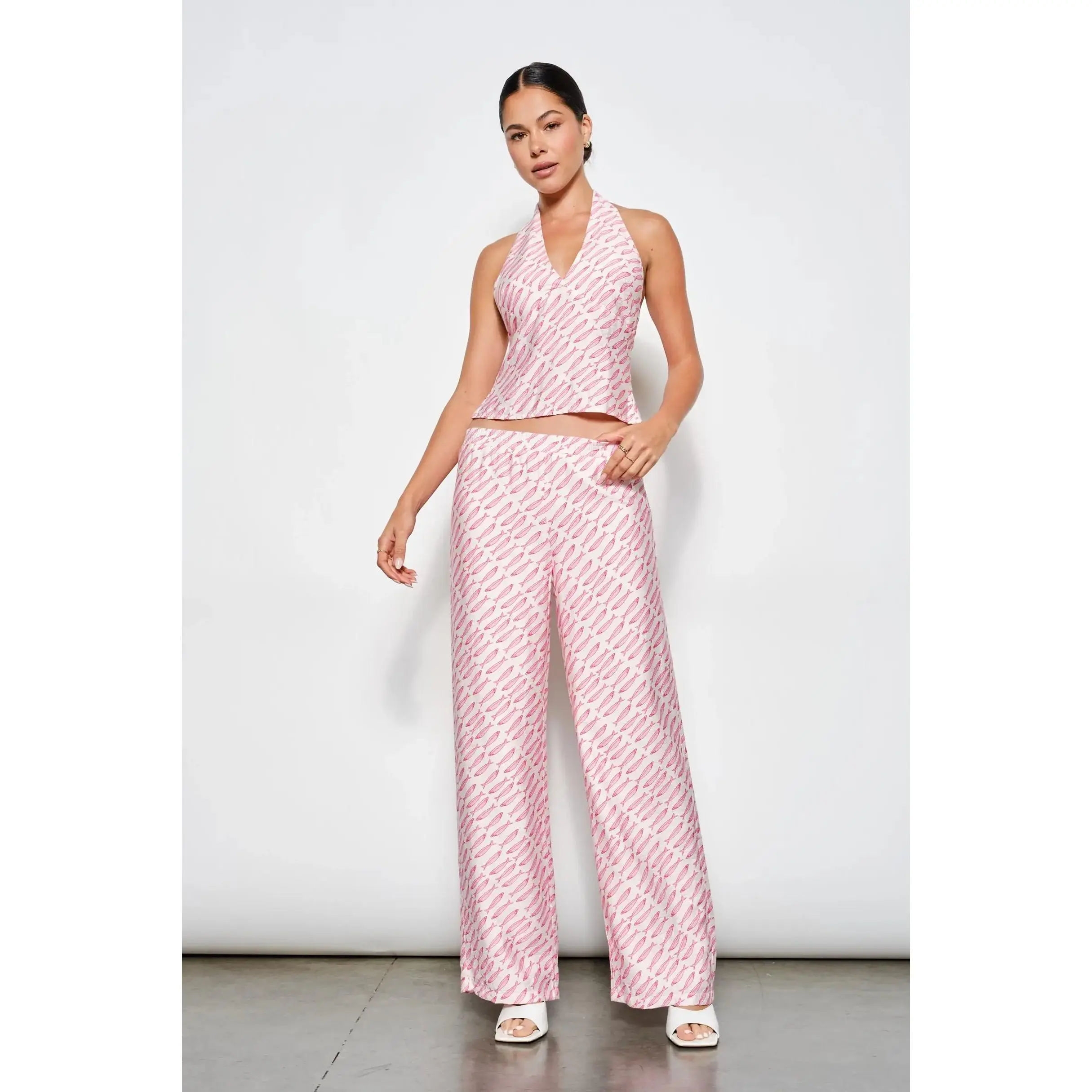 Pink Fish Print Pants