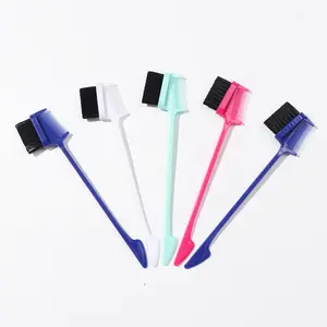 Teslal Hair 1 Pcs Hair Edge Brush Double Sided Control Hair Brush Comb Color random Haircare Heatless