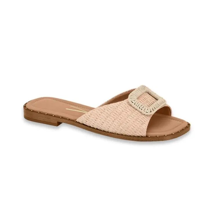 Vizzano New slide rafia sandals Brazilian Comfort Heels Chic Everyday Shoes for Women with Studded Detail & Pointed Toe - Sandal