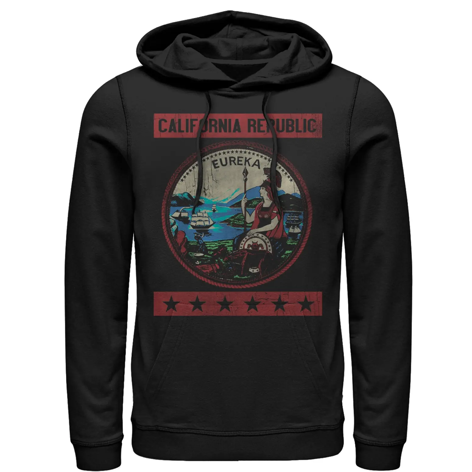 Men's Lost Gods California Republic Seal Pull Over Hoodie