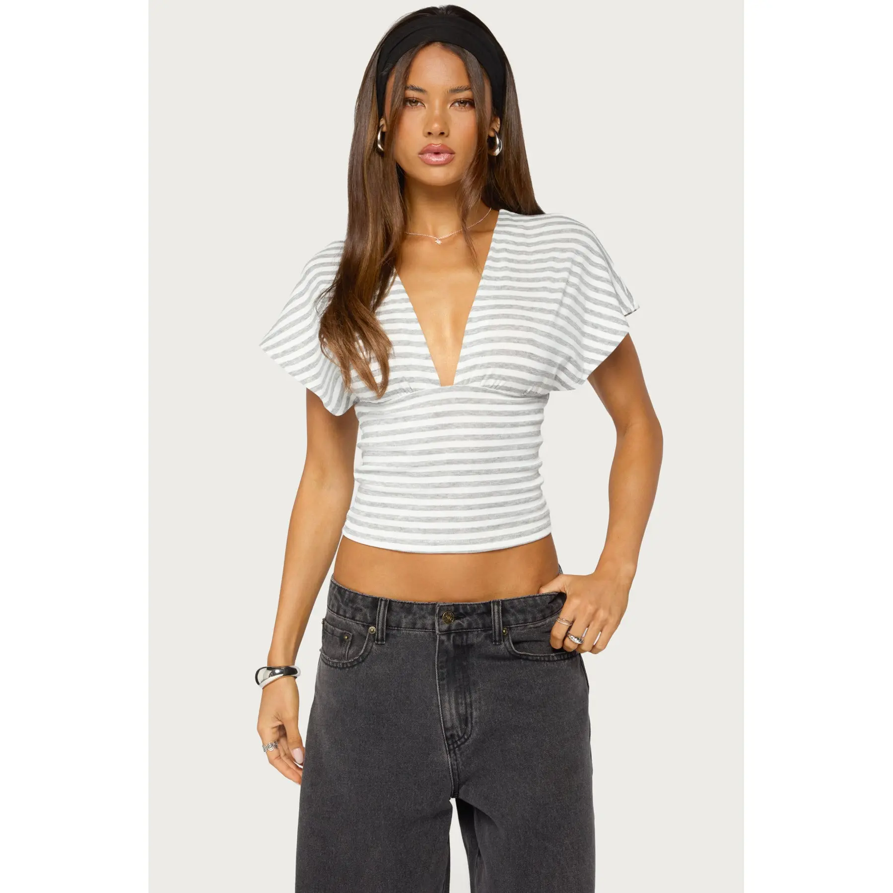 Chassidy Striped Flutter Top