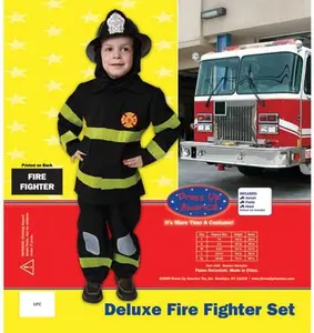 Dress Up America Deluxe Fire Fighter Dress Up Costume Set Medium 8-10 203-M