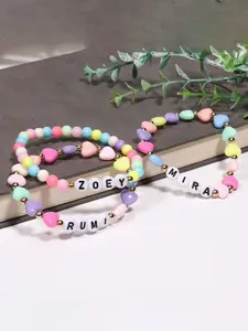 Demon Hunter-Inspired 3-Piece Bracelet Set, Rumi, Zoey & Mira Character Stretch Bracelets, trendy stack bangle, Stackable Friendship Beaded Jewelry Gift