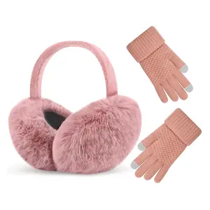 Winter Ear Warmer Muff Set for Women & Girls, Cute Adjustable Foldable Design, Soft Faux Fur, Ideal for Cold Weather Outdoors, Christmas Gift, Ear Snood