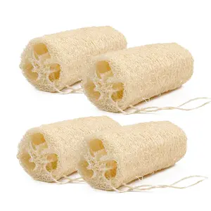 Natural Loofah Sponge, Multi-Use Eco-Friendly Exfoliating Bath & Kitchen Scrubber, Reusable Plant-Based Shower Sponge for Skin, Dishes & Pets
