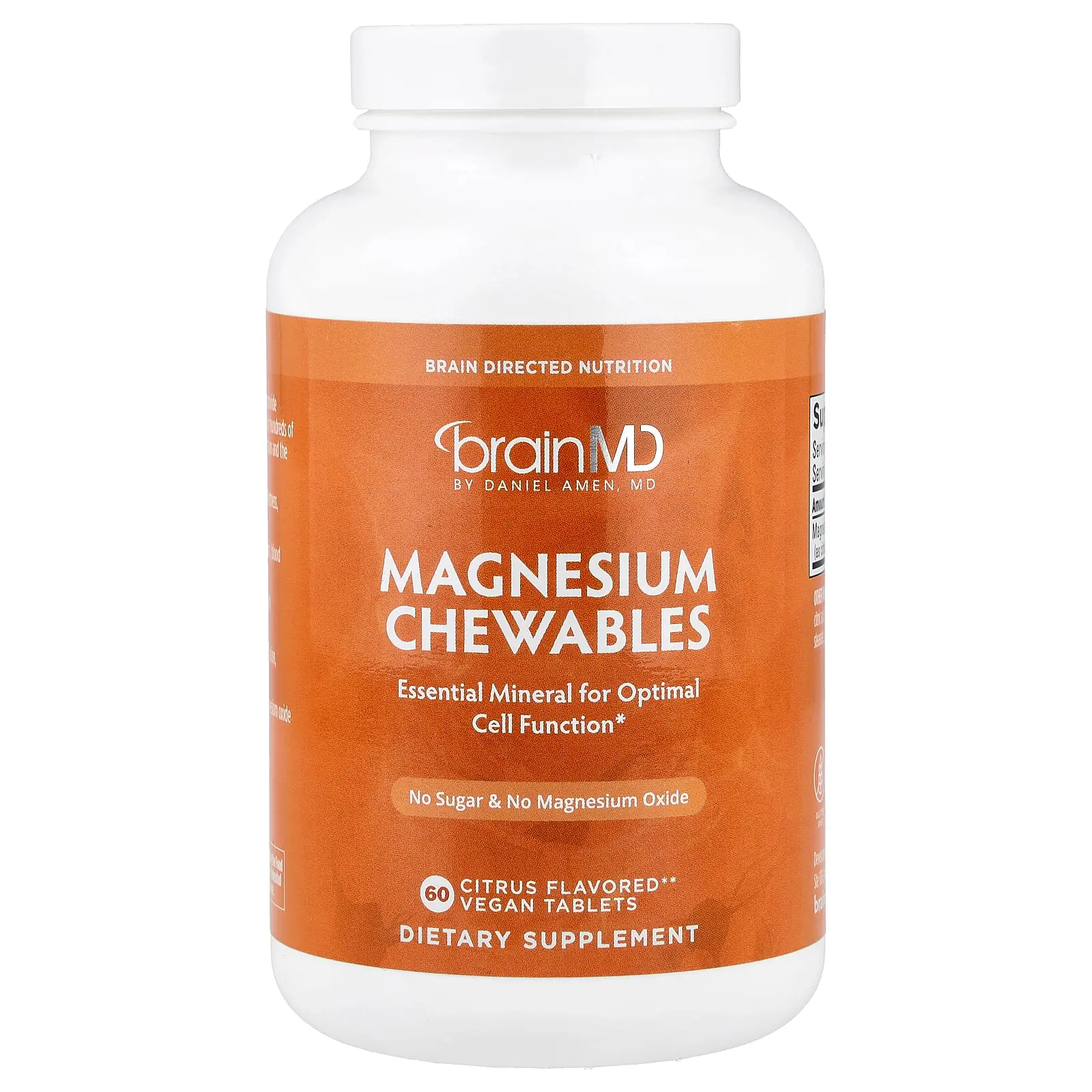 BrainMD Magnesium Chewables, Citrus, 60 Vegan Tablets (150 mg per Tablet)