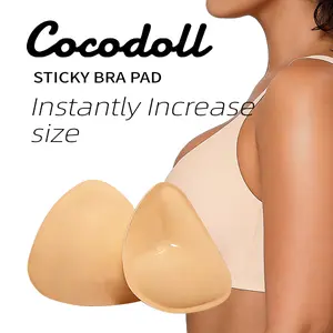 COCODOLL Sticky bra pads,Removable Bra Pads,Inserts-Instant Lift& Push-Up Pads,Washable Silicone Bra Boosters For 2 Cup Sizes Enhancement