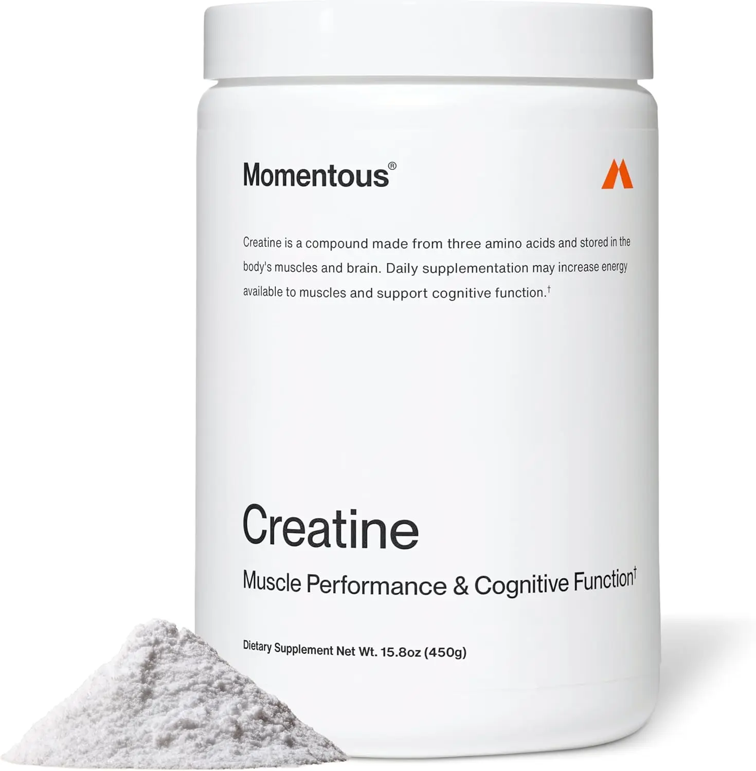 Momentous Creatine Monohydrate Powder - 5g/Serving, 90 Servings, 500g, NSF Certified for Sport - Natural Source Supplement Stack for Adults - Supports Strength, Lean Muscle, Brain Health, Immune Support - Workout Dietary Fitness Aid, Unflavored, Chemical