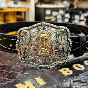 Virgen de Guadalupe Western Buckle
