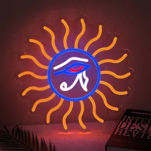 1pc Dimmable Neon Sun Eye Light USB-Powered Neon Sign Cool Decor for Bars, Bedrooms