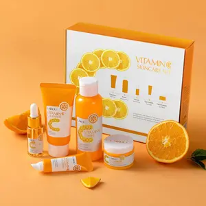 Vitamin C Skincare Set - 5-Piece Brightening Care Collection, including Cleanser, Toner, Serum, Eye Cream, and Face Cream | Moisturizing and Nourishing for All Skin Types