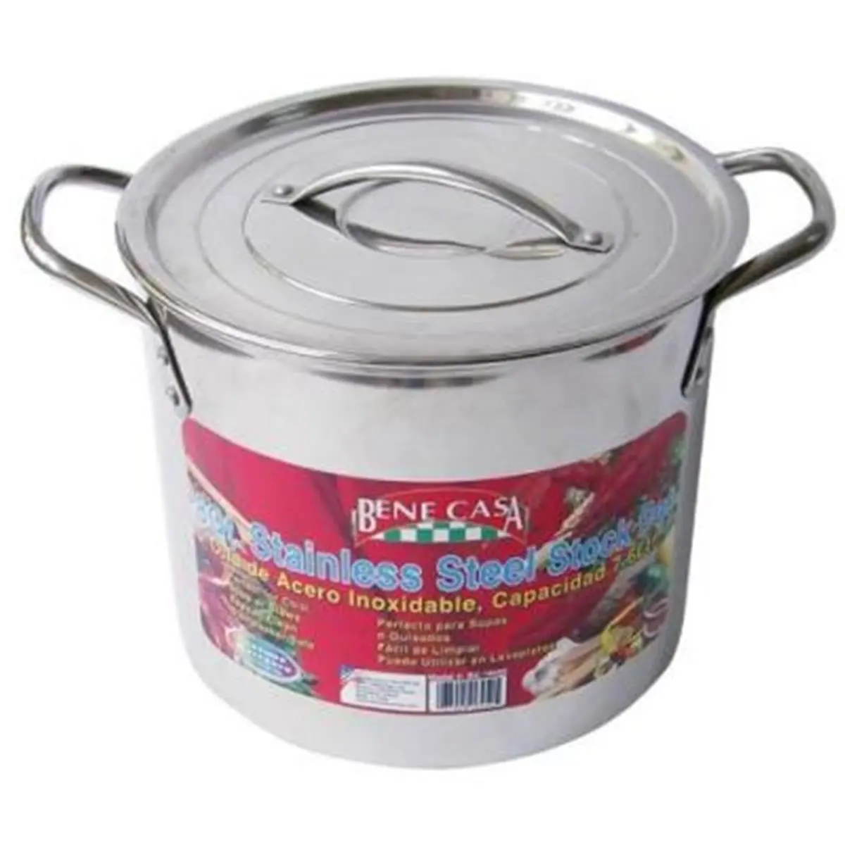 212 MAIN 8 qt Stainless Steel Stock Pot with Lid, Dishwasher-Safe Kitchen Cookware