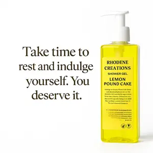 Rhodene Creations Lemon Poundcake Shower Gel 454g - Refreshing & Indulgent Scented Hydrating Body Wash