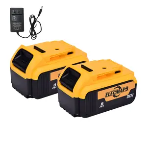 2000/8000Mah Battery - Compatible with DCB200, DCB201, DCB204, DCB205, DCB206, DCB207 - a High-Capacity Lithium-Ion Battery, for Dewalt 20V Rechargeable Power Tools And Chargers