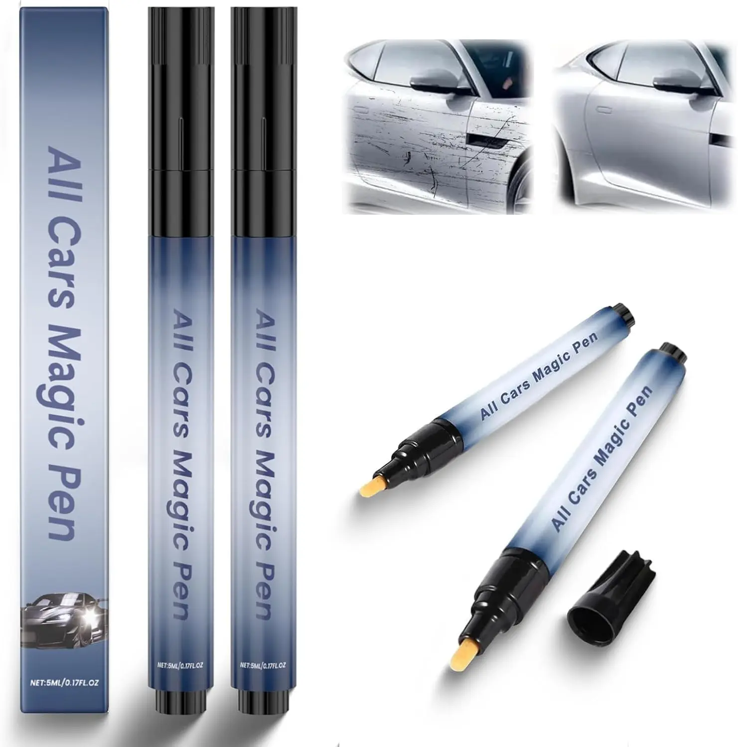 All Cars Magic Pen Car Scratch Remover Quick Fix for Scratches and Paint Damage Weatherproof Fits All Car Colors