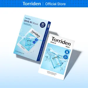 [Torriden Official] DIVE IN Hyaluronic Acid Facial Mask (10 Sheets) | Hydrating Sheet Mask for Glowing Skin, Extra Moisturizing Care