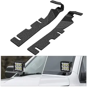 Nilight Ditch Light Brackets Hood Hinges Mount Brackets for Auxiliary Offroad LED Pod Light Work Light on 2009-2018 Dodge RAM 1500 2500 3500, Black
