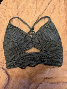 Hand crafted crochet lace up tops