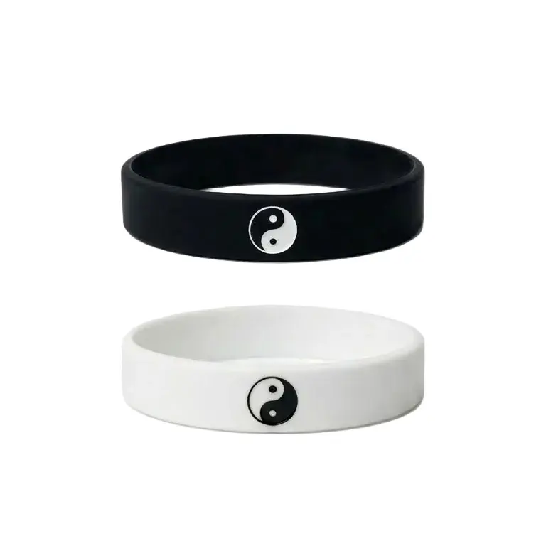 Minimalist Yin Yang Wristbands, 2-Piece Fashionable Bracelet Set, 190mm x 12mm Jewelry Accessory, Unisex Friendship Bracelets for Women with Multiple Color Options