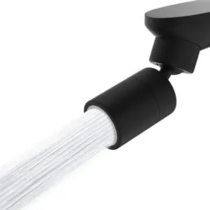 Dual-function Female Faucet Aerator, NSF/ANSI/CAN 61 Certified Rotate Kitchen Sink Aerator Sprayer CUPC Certification 360 Swivel Sink Sprayer Attachment-55/64"-27UNS Female Thread-Matte Black