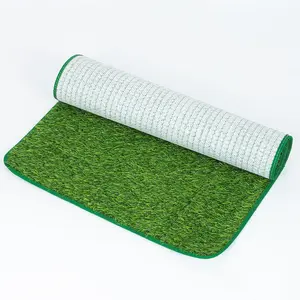 Artificial Grass Coffee Cup Mat | Cute Coffee Bar Accessories for Home Cafe, Anti-Slip Waterproof Fake Grass Coaster for Coffee Bar Decor, Coffee Lover Gifts Tray Clean