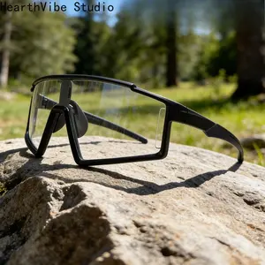 Large-Frame Photochromic Glasses — Sun Protection, Windproof, Mountaineering Goggles, Cycling Eyewear — Stylish Color-Changing Lenses