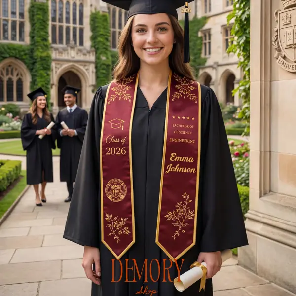 Custom School Name & Logo Graduation Stole, Custom Graduation Sash, Class Of 2026 Stole, 2026 Graduation Gift For Daughter, Friends