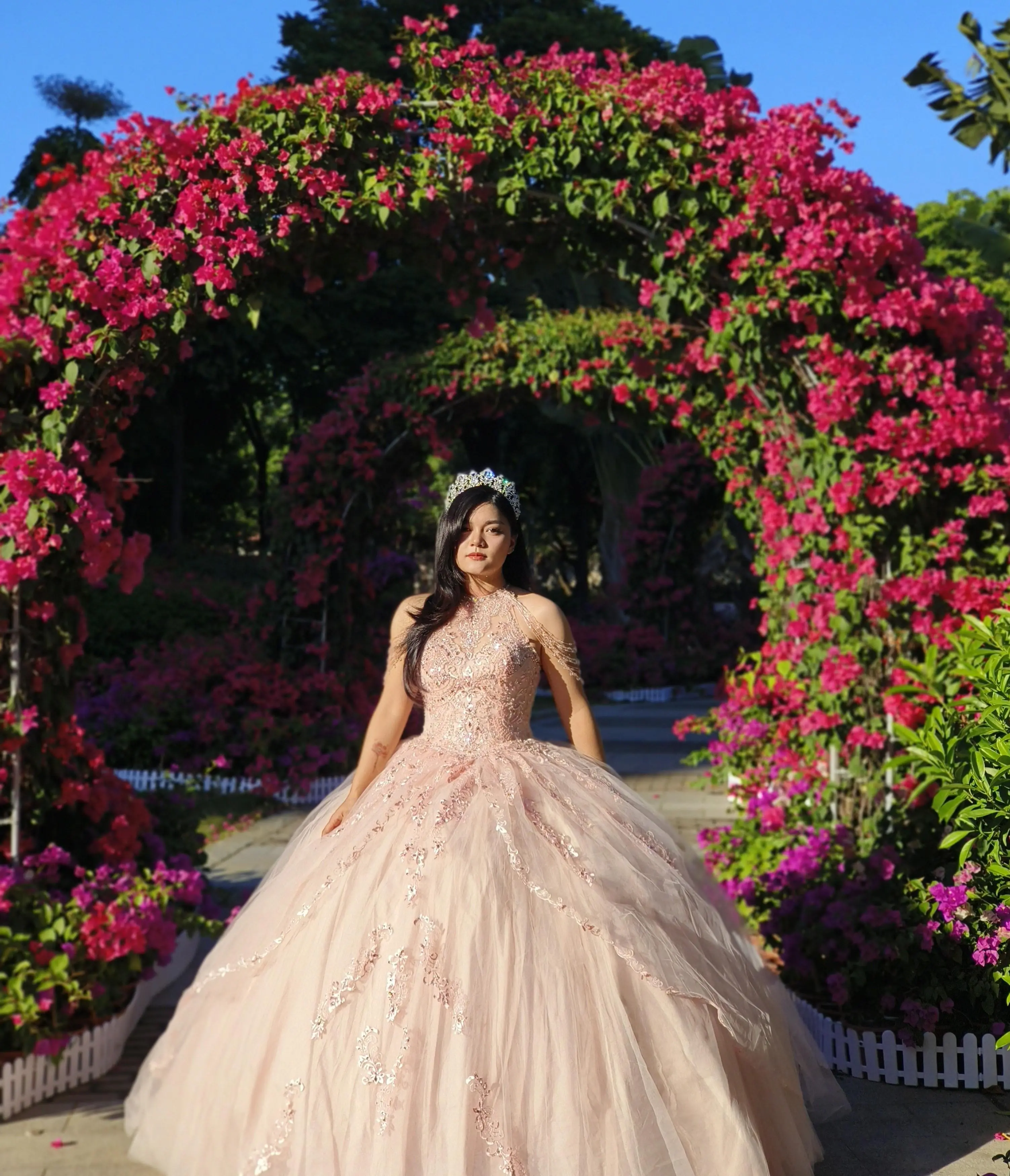 Women's Formal Wear NO.15 Quinceanera Ball Gown - Tulle Fabric, Split Skirt - Mexican Sweet 15 Special Occasion Dress, Ballgown With Bustle Party Dresses, Lady, Going Out, Party Fit, Floor-Length, Bustle Back, Outfit Of The Night, Elegant