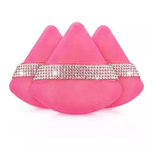 Luxurious Diamond Triangle Powder Puff Set, Soft Velvet Makeup Tool, Ideal for Mineral Body Powder and Wet/dry Effects, Makeup Puffs