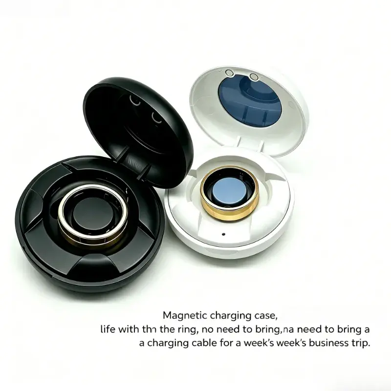 Magnetic Charging Case Dock for Smart Ring, Compact Portable Smart Ring Magnetic Charger Storage Box, Long Standby Charging Base with Wide Compatibility, Mini Wireless Magnetic Charging Cradle for All Smart Rings Home Travel