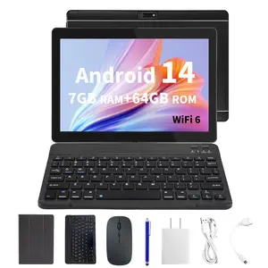 Veidoo 10.1 Inch Android Tablet 64GB ROM Expandable to 512GB, Octa-Core Processor, WiFi 6, 1280x800 IPS Display, with Keyboard, Mouse, Stylus (Black)