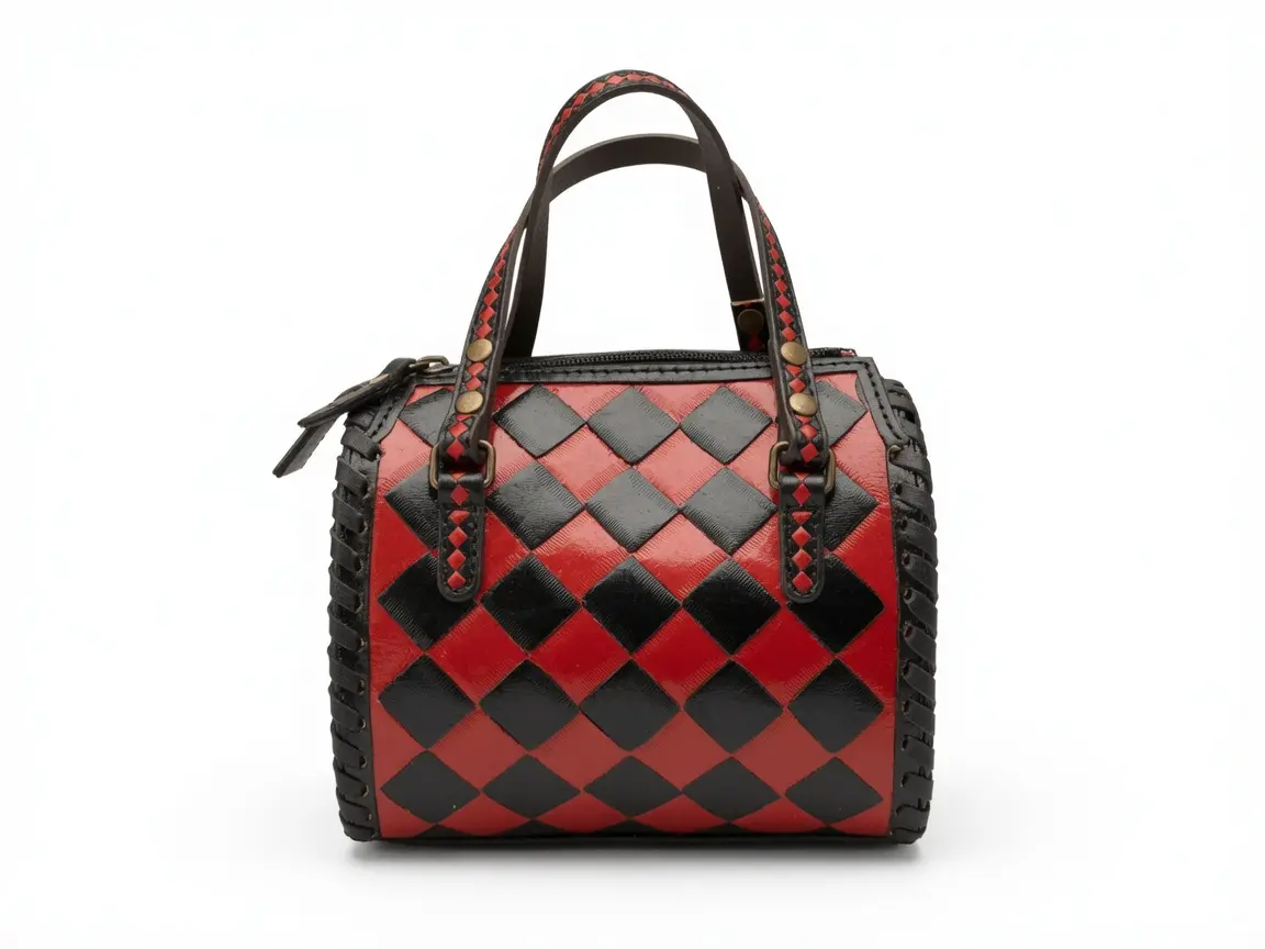 Checkerboard Western Leather Speedy Bag