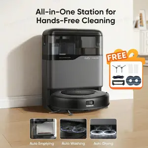 eufy C20 Omni Robot Vacuum, New Vacuum-and-Mop-Combo, Self-Emptying, Auto Mop-Washing and Auto-Drying for hands-free cleaning, 3.35-Inch Ultra-Slim Body, 7000 Pa Powerful Suction, All-in-One Station｜Spingtok