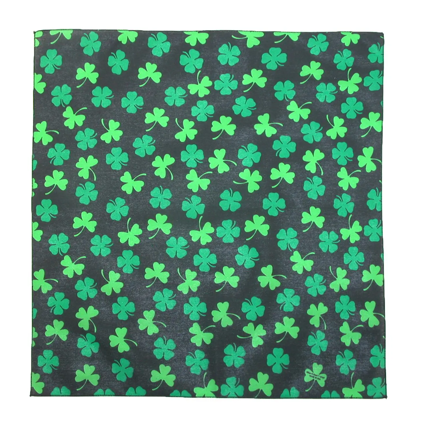 CTM Decorative Printed St. Patrick's Day Shamrock Bandana - Fashion Accessory, Scarf Wrap, Handkerchief, Shamrock Print