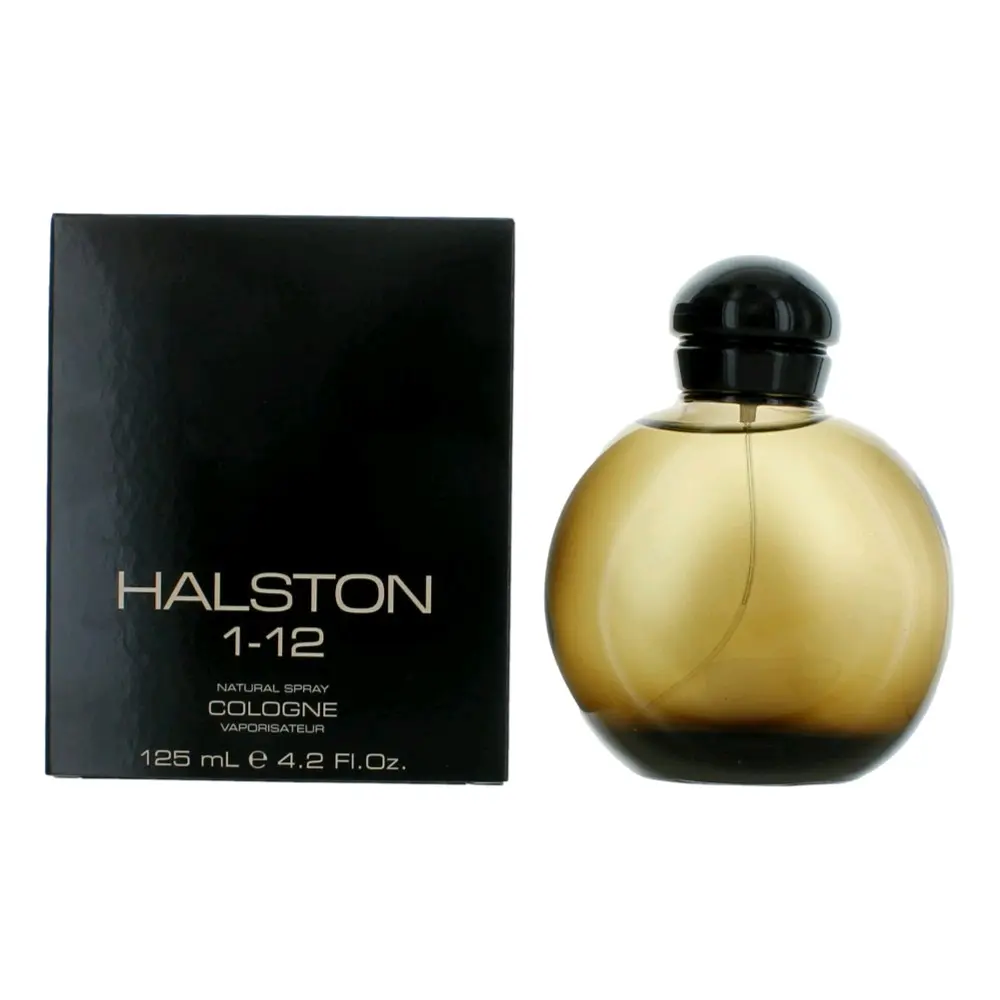 Halston 1-12 Men's Cologne Spray, 4.2 oz - Aromatic Green Botanicals Scent Men's Fragrance with Citrus Herbs, Amber, Vanilla Scents, and Cedar Notes