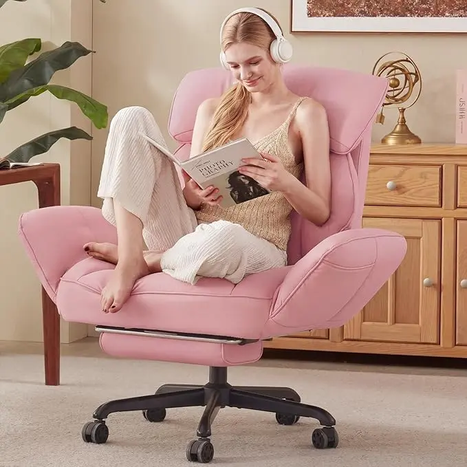 [DealsForYouDays] Cross-legged office chair with 180° rotating armrests, 90°-135° reclining computer chair with footrest, cat scratch resistant & pet-friendly, perfect for home office, gaming, relaxation and meditation