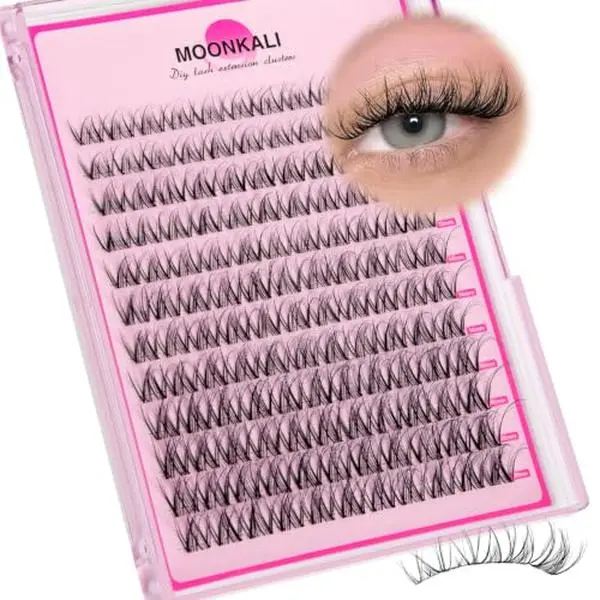 MOONKALI Spider Lash Clusters Wispy Lashes Clusters Breeze 10-16MM DD Curly | Spider Breeze Eyelash Clusters, Natural Cluster Eyelash Extensions, Wispy Lash Extensions, Fluffy Eye Lash Cluster Extensions