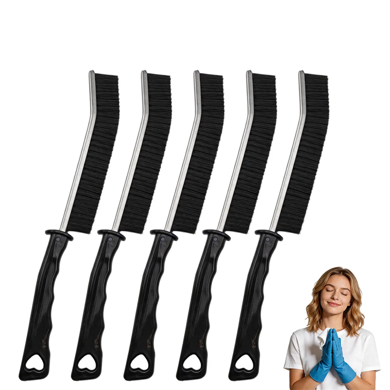 DGAPHRO 5-Piece Crevice Cleaning Brush Set - Multifunctional Hard Bristle Gap Tool, Ultra-Fine Nylon Deep Scrub Brushes for Camp Kitchen, Window Tracks, Sink Detailing
