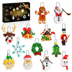 TENHORSES Christmas Ornaments Building Kit 13-in-1 Set for Kids Includes Tree Wreath Santa Snowman Gingerbread Reindeer Nutcracker Snowflake Easy to Build Fun for All Stocking Stuffers Decor Toys Gifts