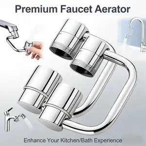 2-Mode Splash-Proof Rotatable Faucet Aerator Extension 360° Swivel Faucet Aerator Extender with Full-Angle Control Universal Nozzle Attachment for Kitchen & Bathroom Sinks Easy Installation Water-Saving