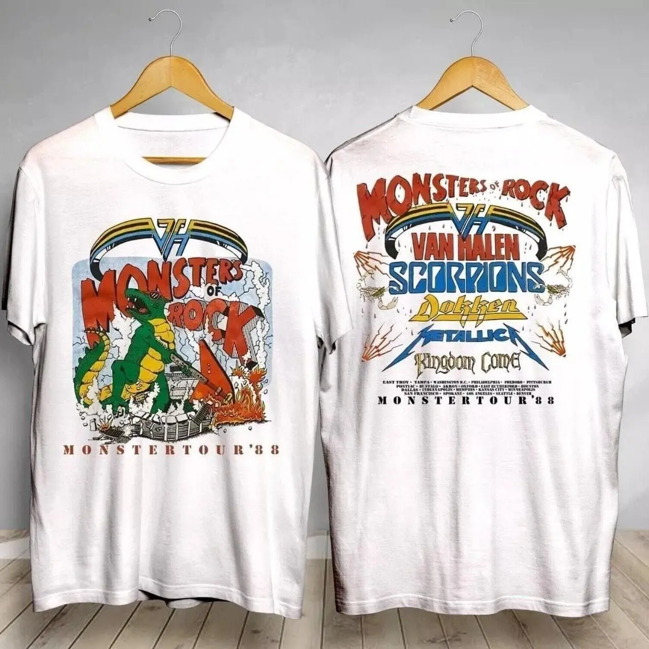[Up to 30% off] 1988 Rock Monster Tour Vintage Van Halen Concert T-shirt, 80s Rock Band T-shirt, Vintage Heavy Metal Tour Shirt, Classic Guitar Rock Pattern T-shirt, Vintage Band Merchandise, Gift for Rock Fans, Vintage Music Shirt, Street Rock T-shirt