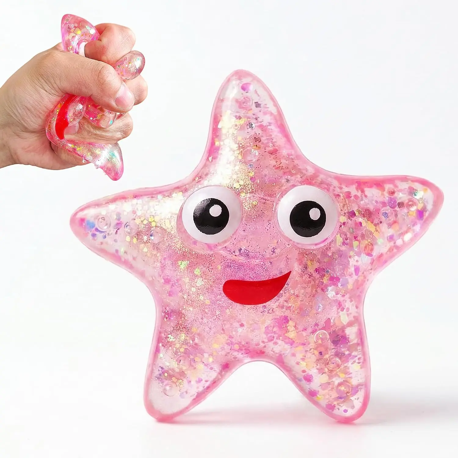 Cute Starfish Malt Sugar Squishy Stress Ball, Big-Eyed Star Monster Decompression Pentagram Squeeze Toy