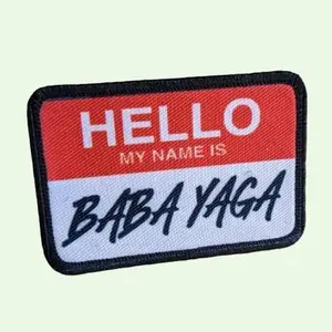 Baba Yaga Name Tag Patch 2"x3" Morale dcoration for Backpack & Jacket Sewing Accessories