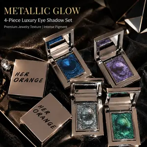 HERORANGE 4-Piece Luxury Solid Eyeshadow Set | Creamy, Blendable, Waterproof & No Fallout — Metallic, Shimmer & Matte Finishes. Perfect for Daily & Party Glam Looks, Alcohol-Free & Beginner-Friendly. Best Holiday Gift Idea  #EyeshadowLover