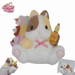 Tortie-pattern Bunny Squishy, Handmade taba squishy, Food-Grade Silicone Slow-Rising Rebound Squishy, Sticky Squeeze Toys Gift, Fidget Toys for Stress Relief, Non-Toxic Sensory Toys (5.29oz/150g)