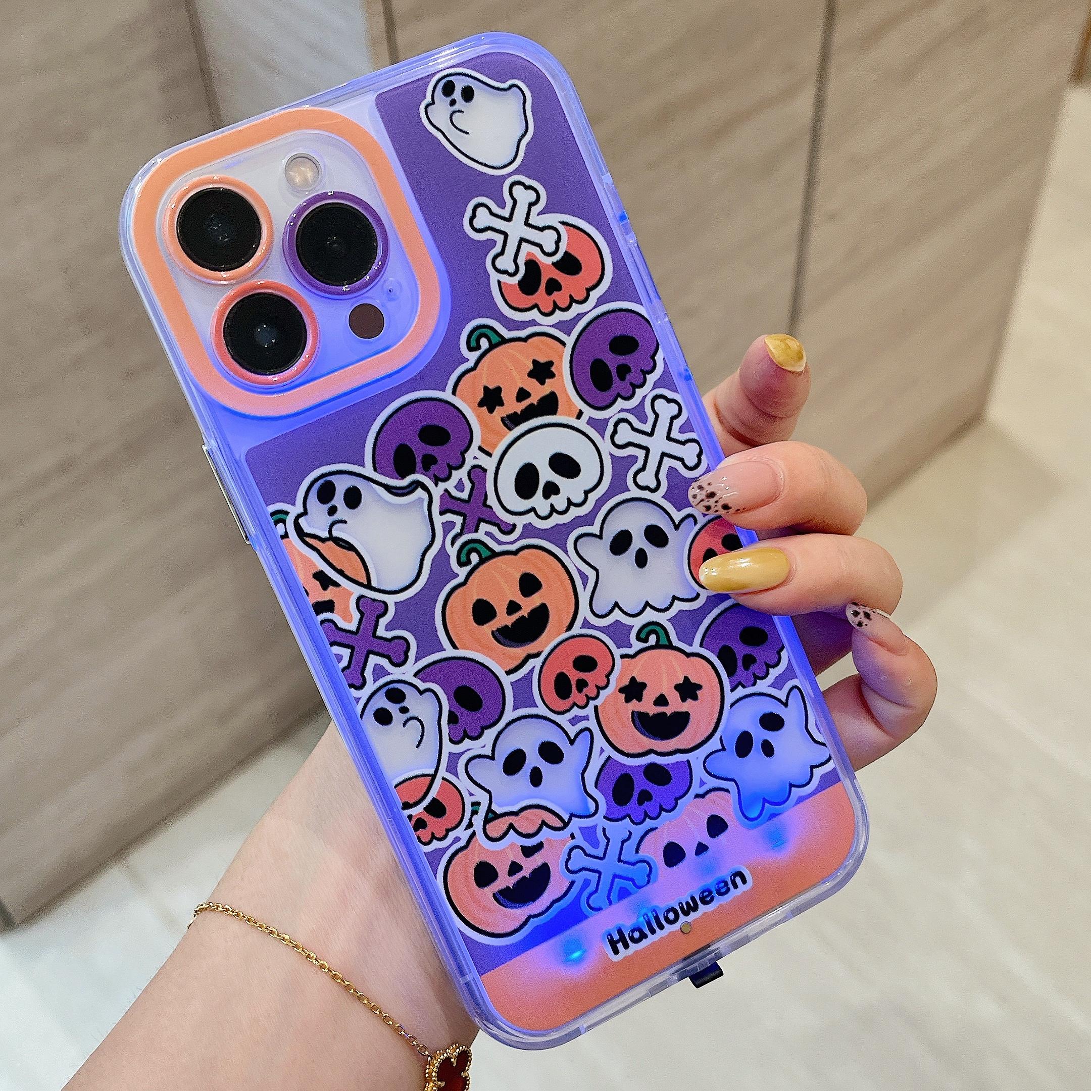 Halloween LED Light Up Case for iPhone 17 16 15 14 13 Pro Max, Cute ...
