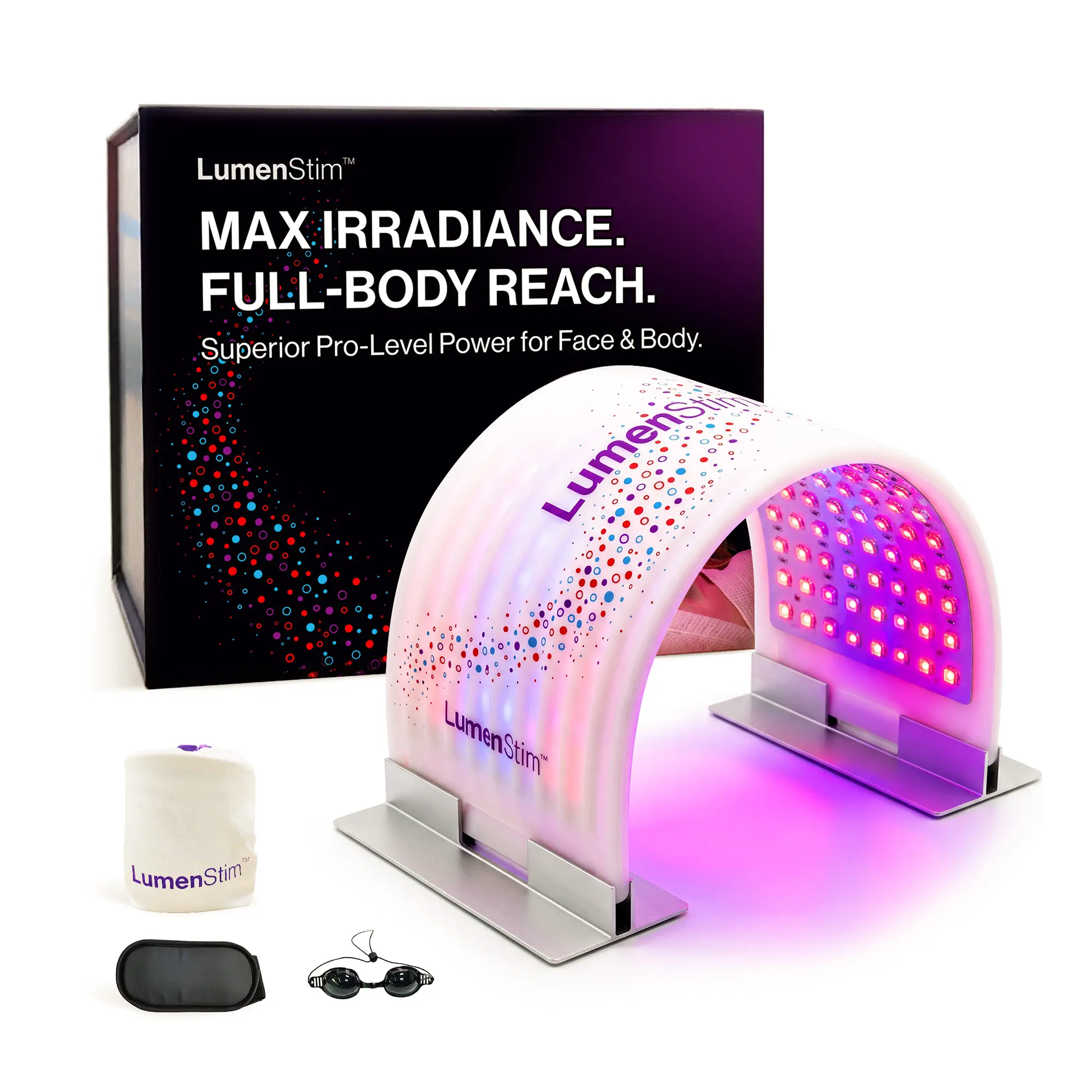 LumenStim Flexible 7-in-1 LED Light Therapy Panel - Red, Blue Light for Face & Body Anti-Aging Skincare Tool