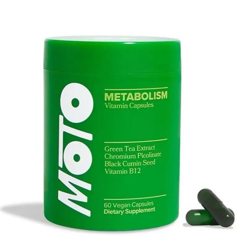 MOTO Metabolism Vitamin Capsules I 60 Vegetarian Capsules I Contains Green Tea Extract + Vitamin B12