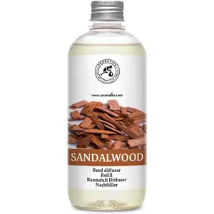 Reed Diffuser Refill Sandalwood 17 Fl Oz (500ml) - Room Diffuser -   - Scented Diffusers for Aromarapy - Air freshener - /Intensive